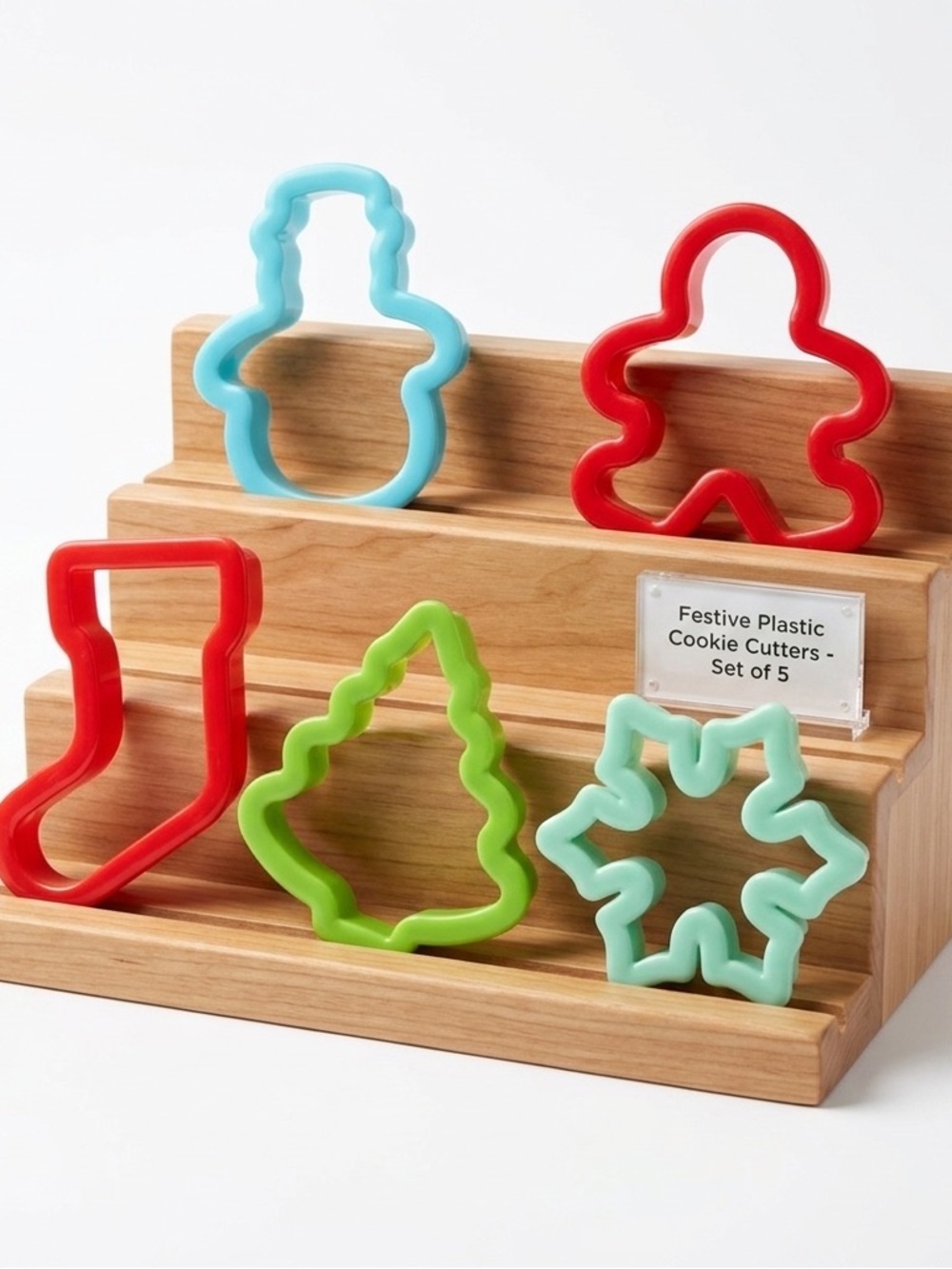 Holiday Home Snowman Stocking Tree Snowflake Gingerbread Man Cookie Cutter Set - Picture 8 of 8